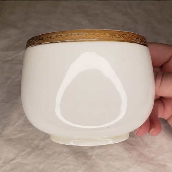 Antique Limoges gold Chintz porcelain cup saucer - Picture 6 of 9